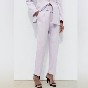Zara Pants with Fabric Covered Belt- NWT!